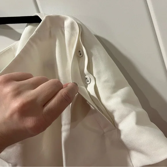 Ana Off-Shoulder Belted Jumpsuit in White - Picture 9 of 15